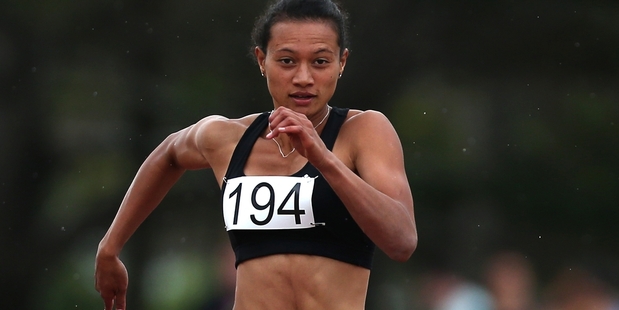 TOP CLASS: Mariah Ririnui on her way to winning the 100 metres during the Tauranga Twilight Athletics competition, Tauranga Domain.PHOTO/JOEL FORD 10114JF05BOP