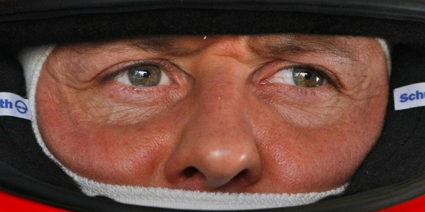 A source close to the investigation believes Michael Schumacher may have been travelling at 80 km/h when his head hit the rock. Photo / AP