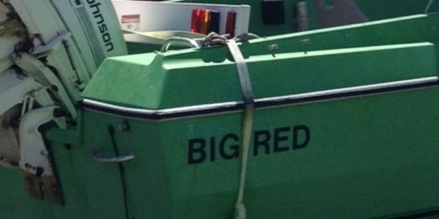 Michael writes: ``I saw this boat in the Bay of Islands and was wondering about the significance of the name. As you can see it's small, pea green and has a 30hp motor.''