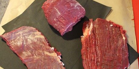 The three skirt cuts (bavette at rear).