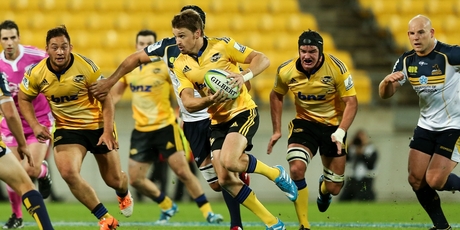 Beauden Barrett's running was one of the few highlights for the Canes. Photo / Getty Images