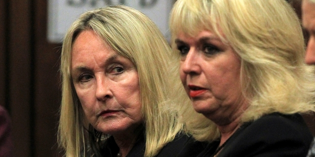 June Steenkamp (left), the mother of Oscar Pistorius' girlfriend Reeva Steenkamp, said Pistorius has not acknowledged her. Photo / AP