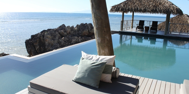 Each villa has its own plunge pool and guests can dip in Tadrai's communal pool.