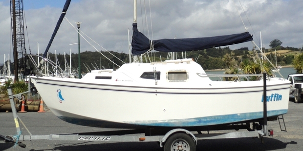 A West Wright Potter 19ft sailboat has been given the R Tucker Thompson Training Trust to auction. Photo/Supplied