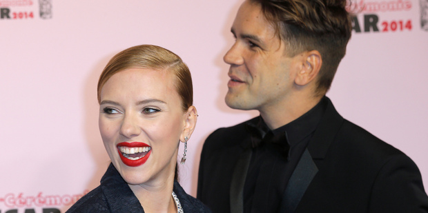 Scarlett Johanssonwith her partner Romain Dauriac. The pair are reportedly expecting their first child together. Photo/AP