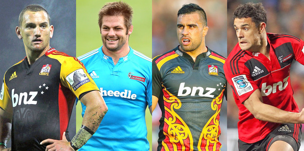 Aaron Cruden, Richie McCaw, Liam Messam, Dan Carter. Photos / Getty Images
