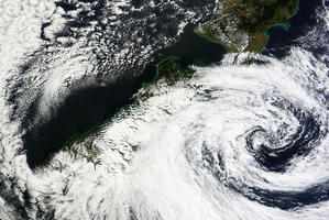 The storm above New Zealand. Photo / NASA