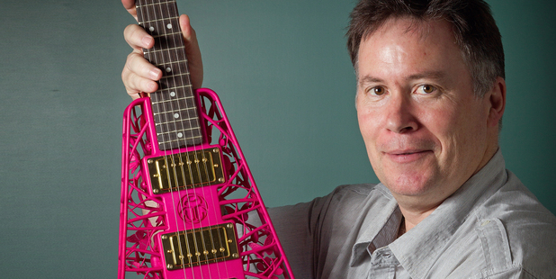 Mechatronics professor Olaf Diegel specialises in 3D printing and makes his own electric guitars. Photo / NZ Herald