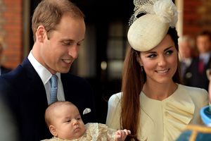 Prince William and Catherine, the Duchess of Cambridge, with Prince George. Photo / AP