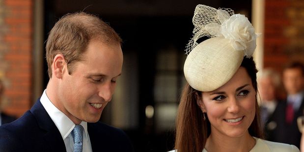 Prince William and Catherine, the Duchess of Cambridge, with Prince George. Photo / AP