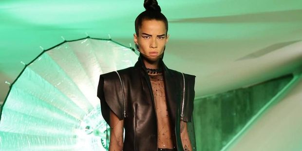 Danielle Hayes models for Jean Paul Gaultier during Paris Fashion Week. Photo/Supplied
