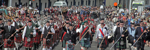 Mass March down Durham Street during the National Pipe Band Championships. PHOTO/ANDREW WARNER
