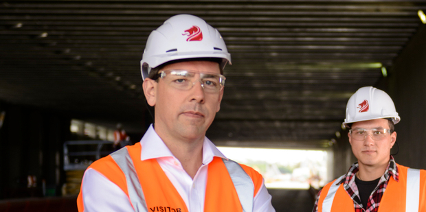 The Canterbury rebuild remained a positive contributor to earnings and cost- cutting under the FBUnite scheme introduced by Fletcher chief executive Mark Adamson, above. Photo / APN