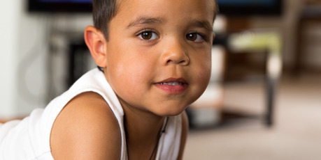 Kaea Parker, 4, is allowed to watch his favourite programmes while his mum makes dinner. Photo / Stephen Barker