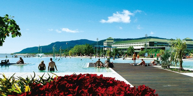 The pool on the Esplanade at Cairns is a great place for a family picnic.