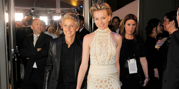 Ellen DeGeneres and Portia de Rossi.
Photo / AP
