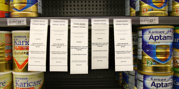 Nutricia had to recall 67,000 cans of Karicare baby milk brand in NZ after the botulism scare. Photo / APN