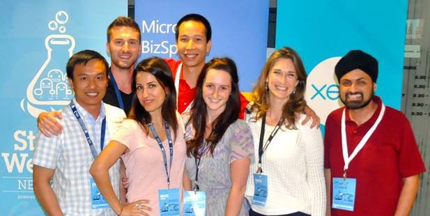 The winning Garden Genie team: Kiet Vo, Perrin Reilly, Mahsa Dordahan, Nick Co, Laura Kerrison, Jennifer Clamp, Mohit Singh.