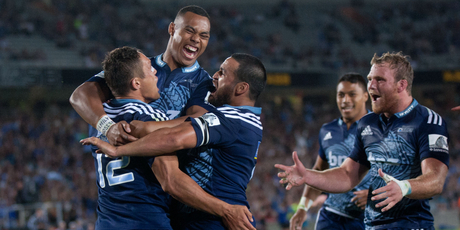 The Blues made the All Blacks-laden Crusaders look like a bunch of amateurs. Photo / Richard Robinson