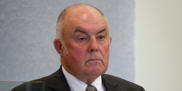 Hugh Hamilton in the dock at the High Court in Auckland yesterday morning.