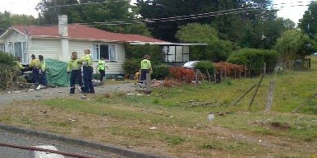 Emergency services at the scene of a fatal motor vehicle accident on the southern outskirts of Dannevirke. Photo/Supplied