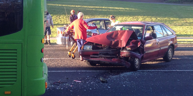 The bus is thought to have been empty, except for the driver, who was not injured