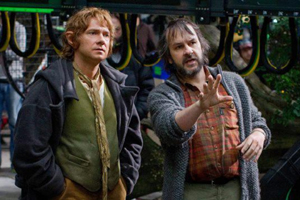 Sir Peter Jackson directs actor Martin Freeman on the Wellington set of The Hobbit. The city's creative sector is one of its successes.