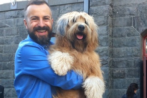 Nigel Shanks and his wheaten terrier Sparrow. Photo / APNZ