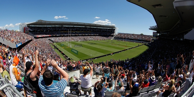 Eden Park has hosted the NRL Nines. The park could be used for concerts, for acts such as the Rolling Stones, in the future. Photo / NZ Herald