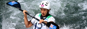 Ella Nicholas came within 1.02 seconds of beating Olympic rival Luuka Jones in the K1W. Photo/Rob Sperling