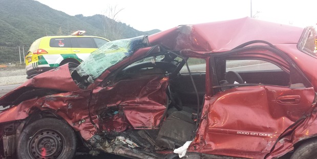 The Police Serious Crash Unit was at the scene investigating the cause of the accident. Photo / Wellington Free Ambulance