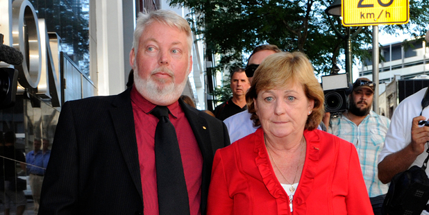 Bruce and Denise Morcombe leave the Supreme Court in Brisbane. Photo / AAP