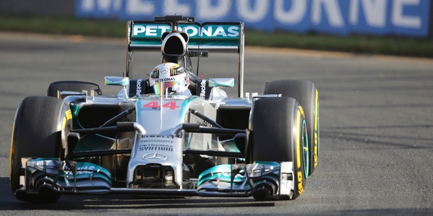 Lewis Hamilton of Mercedes clocked the fastest time at practice. Photo / AP
