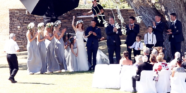 Adam Parore and Miller Rose Macleod-McGhie were married yesterday at the Copthorne Hotel, Hokianga. Photo / Michael Craig