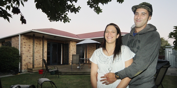Hastings couple Erika and Clint Andrews, pictured in front of their rental property, recently bought their first home. Photo/Warren Buckland