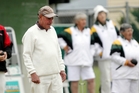 Bowls Napier lead Malcolm Stockwell studies an end during yesterday's Central Region national interclub fours playoffs. Photo/Paul Taylor Bowls Napier lead Malcolm Stockwell studies an end during yesterday's Central Region national interclub fours playoffs. Photo/Paul Taylor
