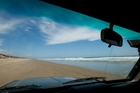 Driving down Ninety Mile Beach. Driving down Ninety Mile Beach.