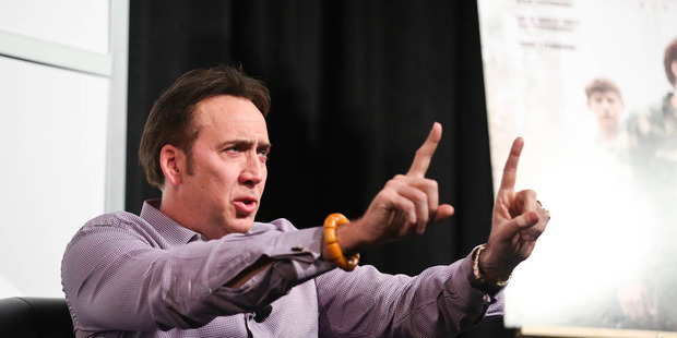 Nicholas Cage speaks at SXSW in Austin, Texas. Photo/AP.