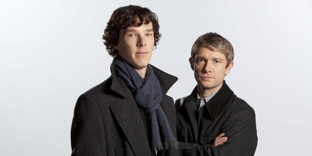 Benedict Cumberbatch and Martin Freeman return for the new season of Sherlock. Photo/Supplied.
