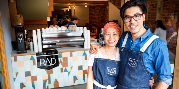 Duke Tran with his mother Trinny Tran, owners of new cafe RAD in Mt Eden. Photo / Babiche Martens.