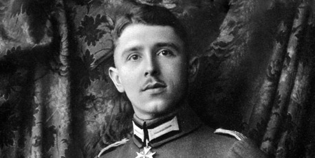 Fighter Ace Max Immelmann and a book of his letters.