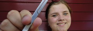 Cas Allen decided to shave off her long hair to support a friend facing a long
battle against leukaemia. Photo/George Novak