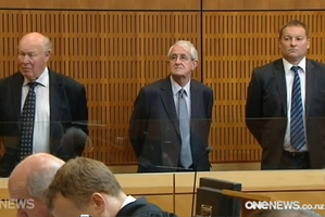 South Canterbury Finance accused From left, Edward Sullivan, Robert White and Lachie McLeod at the Timaru District Courthouse yesterday. Photo / One News