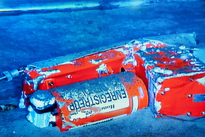 This file photo shows the flight data recorder from the 2009 Air France flight that went down in the mid-Atlantic.
