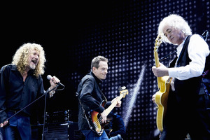 Led Zeppelin's Robert Plant, John Paul Jones and Jimmy Page on stage at their 2007 reunion show.