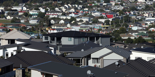 A general view over the new houses of the Aotea subdivision to state housing in Cannons Creek in Porirua. Photo / Hagen Hopkins