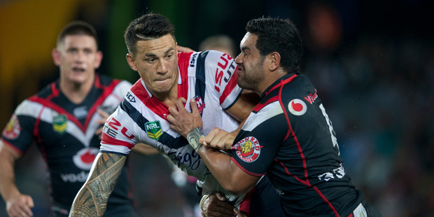 Sonny Bill Williams and the Roosters beat the Warriors 16-14 in their clash at Eden Park nearly a year ago. Photo / Brett Phibbs