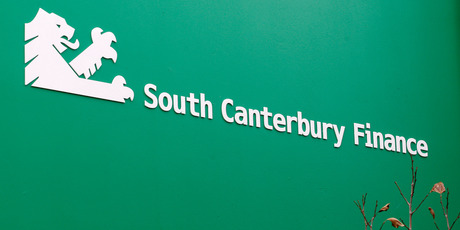 Signage outside the offices of South Canterbury Finance in Sophia Street, Timaru.