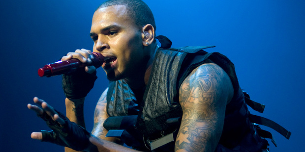 Chris Brown performing live in concert at Vector Arena. Photo / NZPA / David Rowland