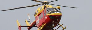 The 47-year-old man was flown by rescue helicopter to Wellington Hospital after an angle-grinder kicked back into his chest. Photo/Supplied